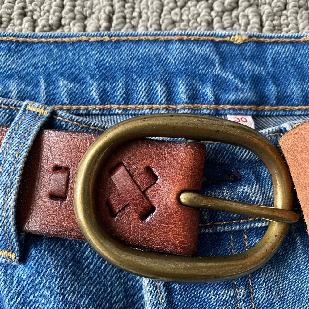 Brown leather belt